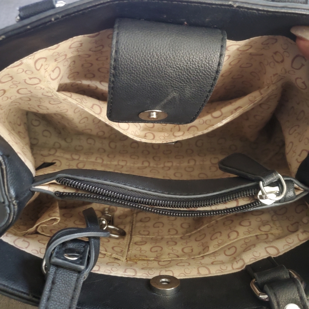 Guess Satchel with Attachable Crossbody Strap Black - Picture 4 of 5